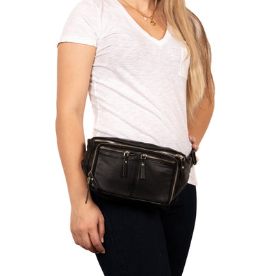 Concealed Carry Lambskin Jessie Belly Band by DS Conceal - Universal Holster Men and Women bag for pistol - CCW Universal Holster Leather Fanny Pack