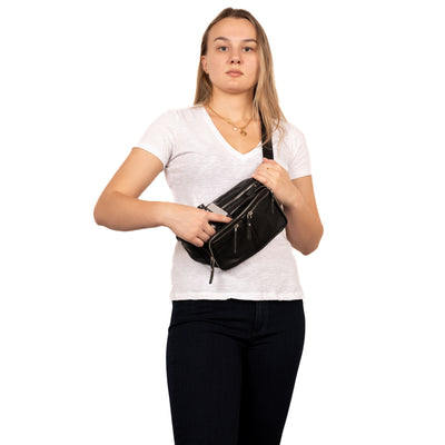 Concealed Carry Lambskin Jessie Belly Band by DS Conceal - Universal Holster Men and Women bag for pistol - CCW Universal Holster Leather Fanny Pack