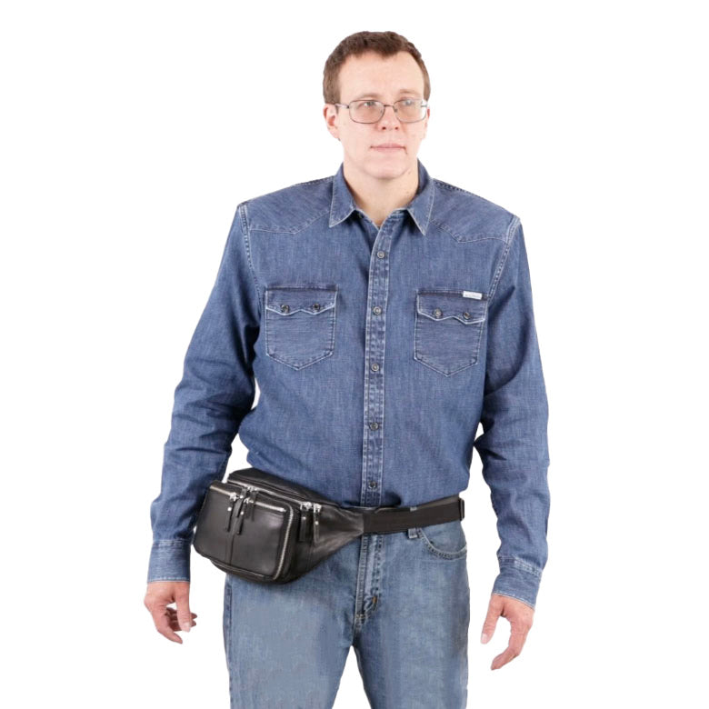 Concealed Carry Lambskin Jessie Belly Band by DS Conceal - Universal Holster Men and Women bag for pistol - CCW Universal Holster Leather Fanny Pack