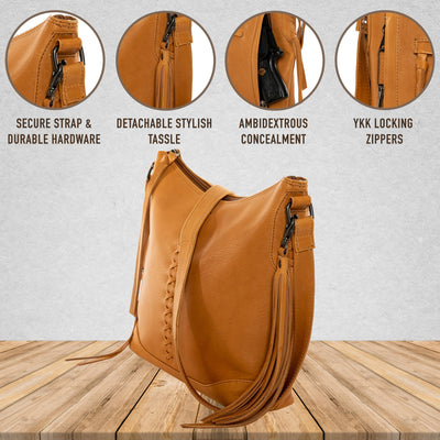 Concealed Carry Blake Scooped Leather Crossbody -  Lady Conceal -  Concealed Carry Purse -  black crossbody purse designer -  black owned purse designers -  crossbody bag for concealed gun carry -  concealed carry gun bags -  concealed carry crossbody bag -  concealed carry purse crossbody -  Gift for gun owners -  Women Gun Bag -  most popular crossbody bag -  crossbody handgun bag -  crossbody bags for everyday use