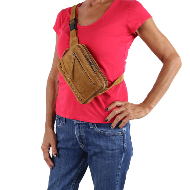 Concealed Carry Kailey Leather Purse Pack - Lady Conceal - Concealed Carry Purse - most popular crossbody bag - crossbody handgun bag - crossbody bags for everyday use - Lady Conceal - Unique Hide Purse - Locking YKK Purse - Fanny Pack for Gun and Pistol - Easy CCW - Fast Draw Bag - Secure Gun Bag