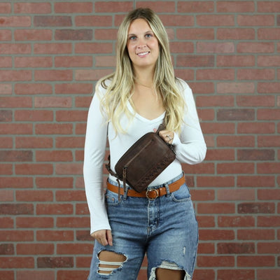 Concealed Carry Kailey Leather Purse Pack - Lady Conceal - Concealed Carry Purse - most popular crossbody bag - crossbody handgun bag - crossbody bags for everyday use - Lady Conceal - Unique Hide Purse - Locking YKK Purse - Fanny Pack for Gun and Pistol - Easy CCW - Fast Draw Bag - Secure Gun Bag