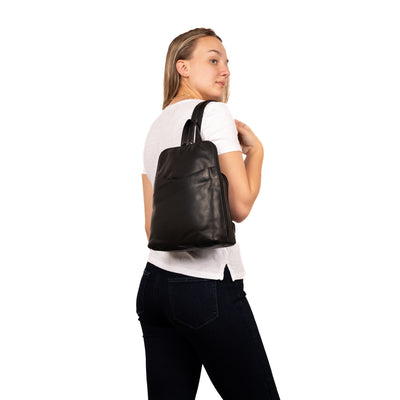 Concealed Carry Jayden Leather Backpack by Lady Conceal