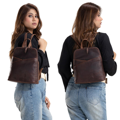 Concealed Carry Jayden Leather Backpack - Locking Concealment Bag for Pistol - Outdoors Gun Bag - Women's Conceal Carry Purse for Firearm - Women Gun Users - gun carrier backpack - best gun carrying backpack- best gun carry backpack - Pistol and Firearm Bag - Western Hide Backpack - Boho Stylish Backpack for Women - Universal Holster Bag - Marley Unisex Backpack - Women's Concealed Carry Bag pack - premium leather backpack