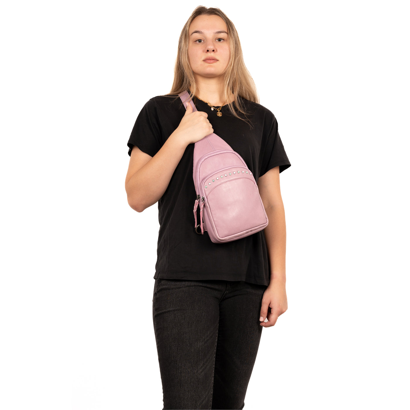 Concealed Carry Haven Sling Leather Backpack by Lady Conceal