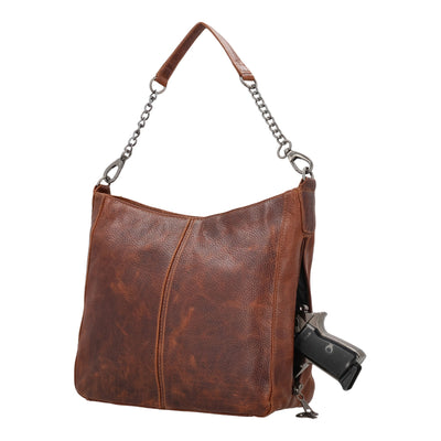 Concealed Carry Ava Leather Hobo by Lady Conceal - Cut Chain Proof Gun Bag - Anti-Theft Firearm Crossbody Leather Bag - Universal Holster Leather Bag - Gifts for Women with Firearm - Popular Gun Accessories