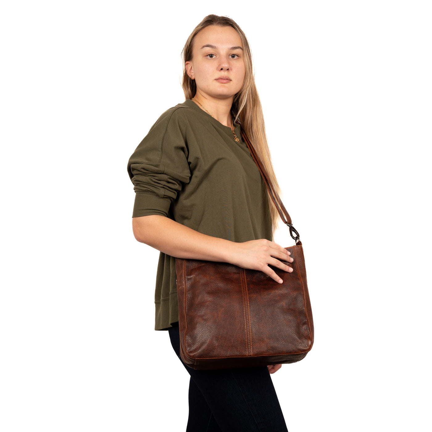 Concealed Carry Ava Leather Hobo by Lady Conceal - Cut Chain Proof Gun Bag - Anti-Theft Firearm Crossbody Leather Bag - Universal Holster Leather Bag - Gifts for Women with Firearm - Popular Gun Accessories