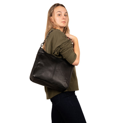 Concealed Carry Ava Leather Hobo by Lady Conceal - Cut Chain Proof Gun Bag - Anti-Theft Firearm Crossbody Leather Bag - Universal Holster Leather Bag - Gifts for Women with Firearm - Popular Gun Accessories